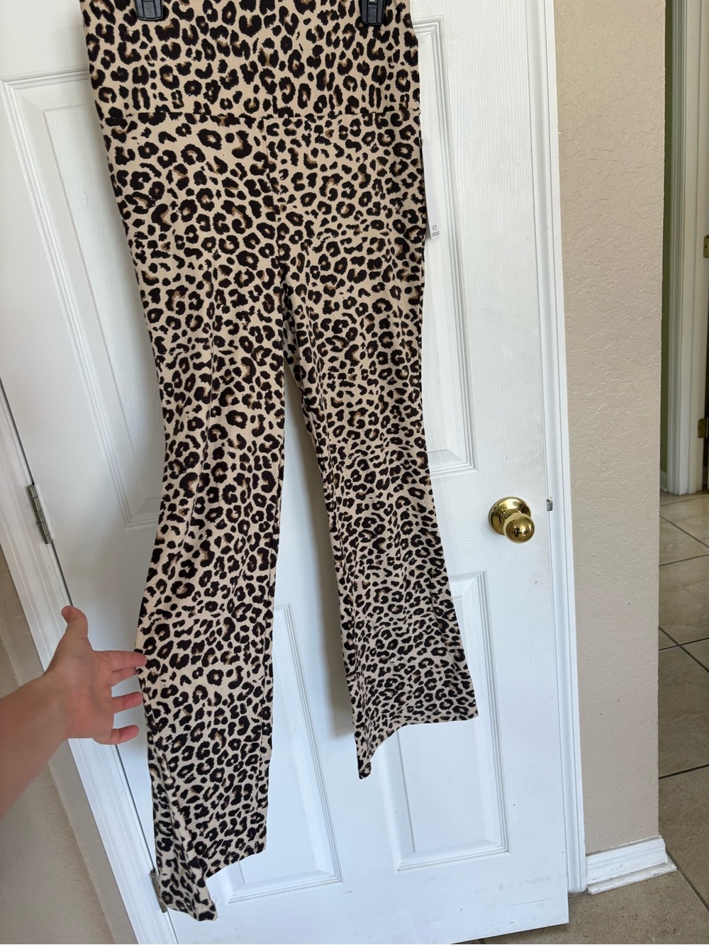 Shosho XL Leopard Print Flare Bell Bottom Pants NWT